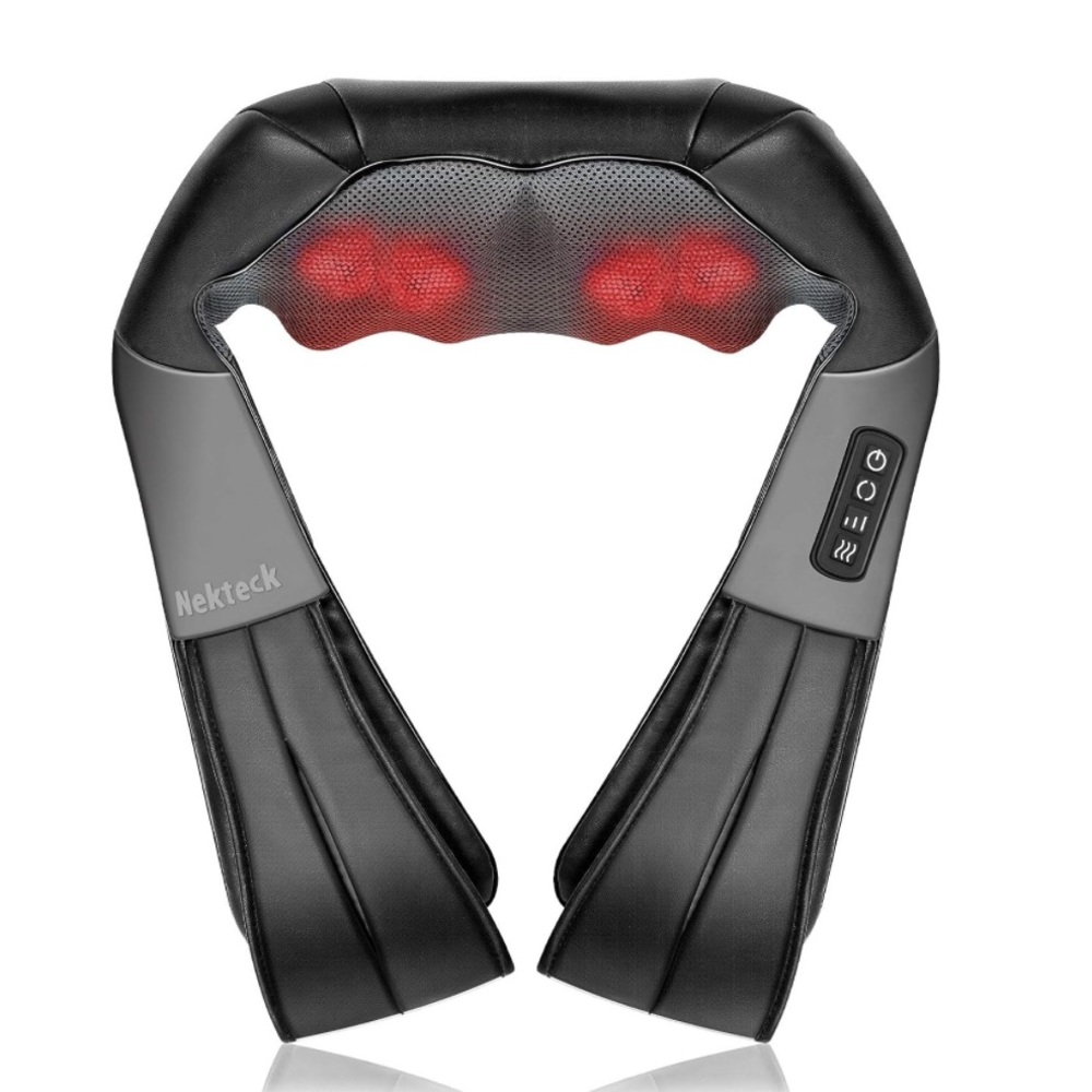 NEKTECK Black Shiatsu Neck and Shoulder Massager with heat (NIB)